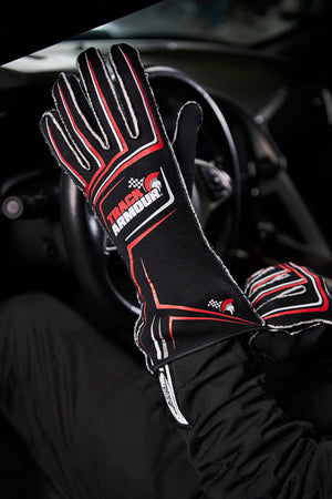 track armour racing glove in car