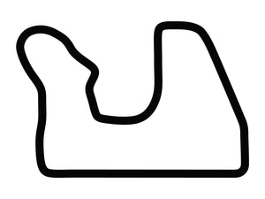 Roebling Road Raceway Track Outline Decal Sticker - Glossy Black Vinyl For Cars, Laptops, Karts