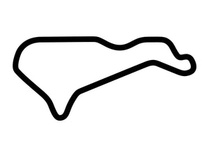Roebling Road Raceway Track Outline Decal Sticker - Glossy Black Vinyl For Cars, Laptops, Karts