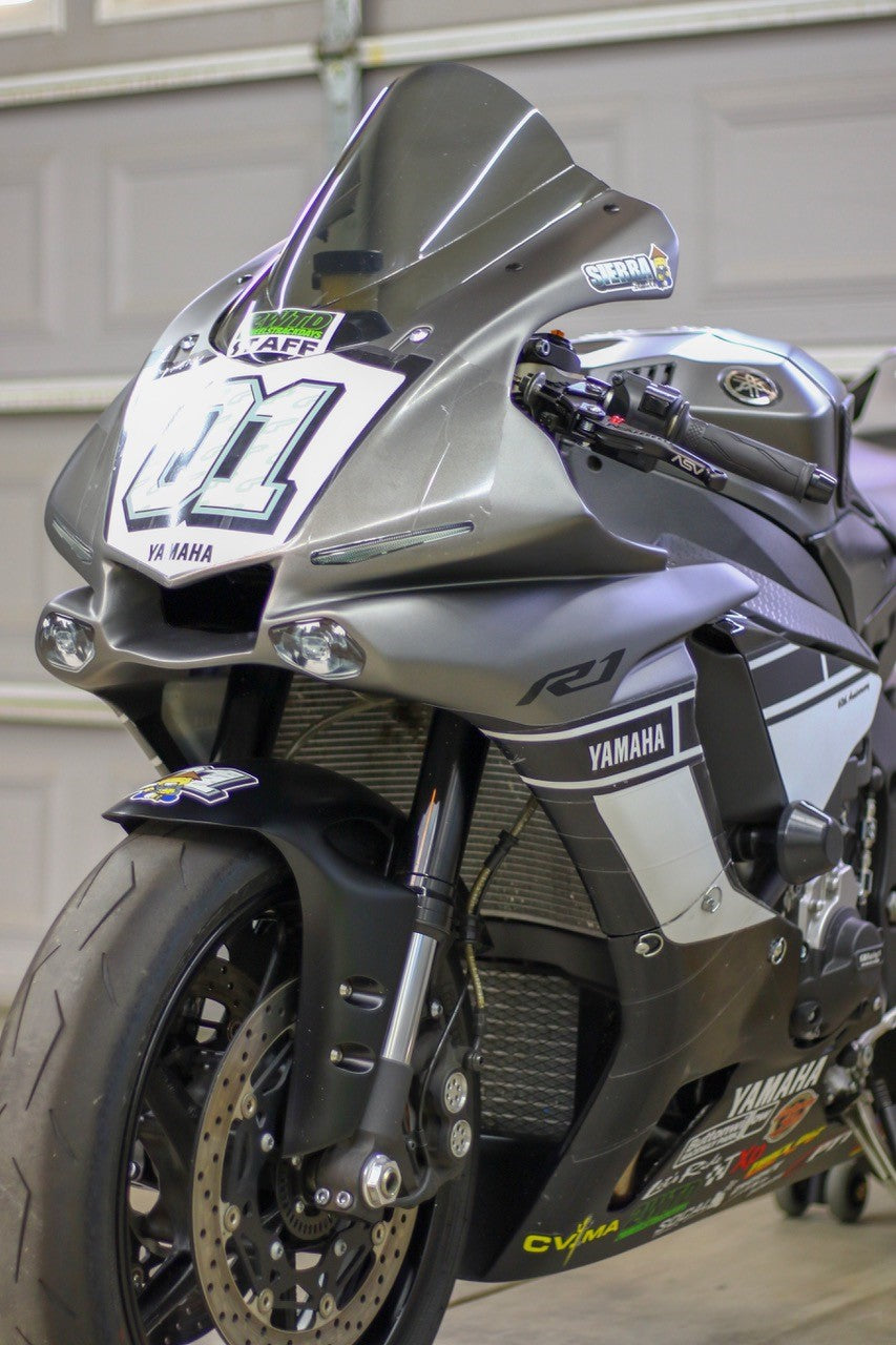 Yamaha R1 Quater panel view with TrackArmour applied