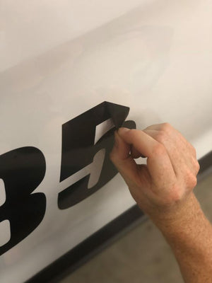 Vinyl number decal removal