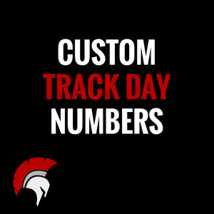 Removable Vinyl Number decals for track day